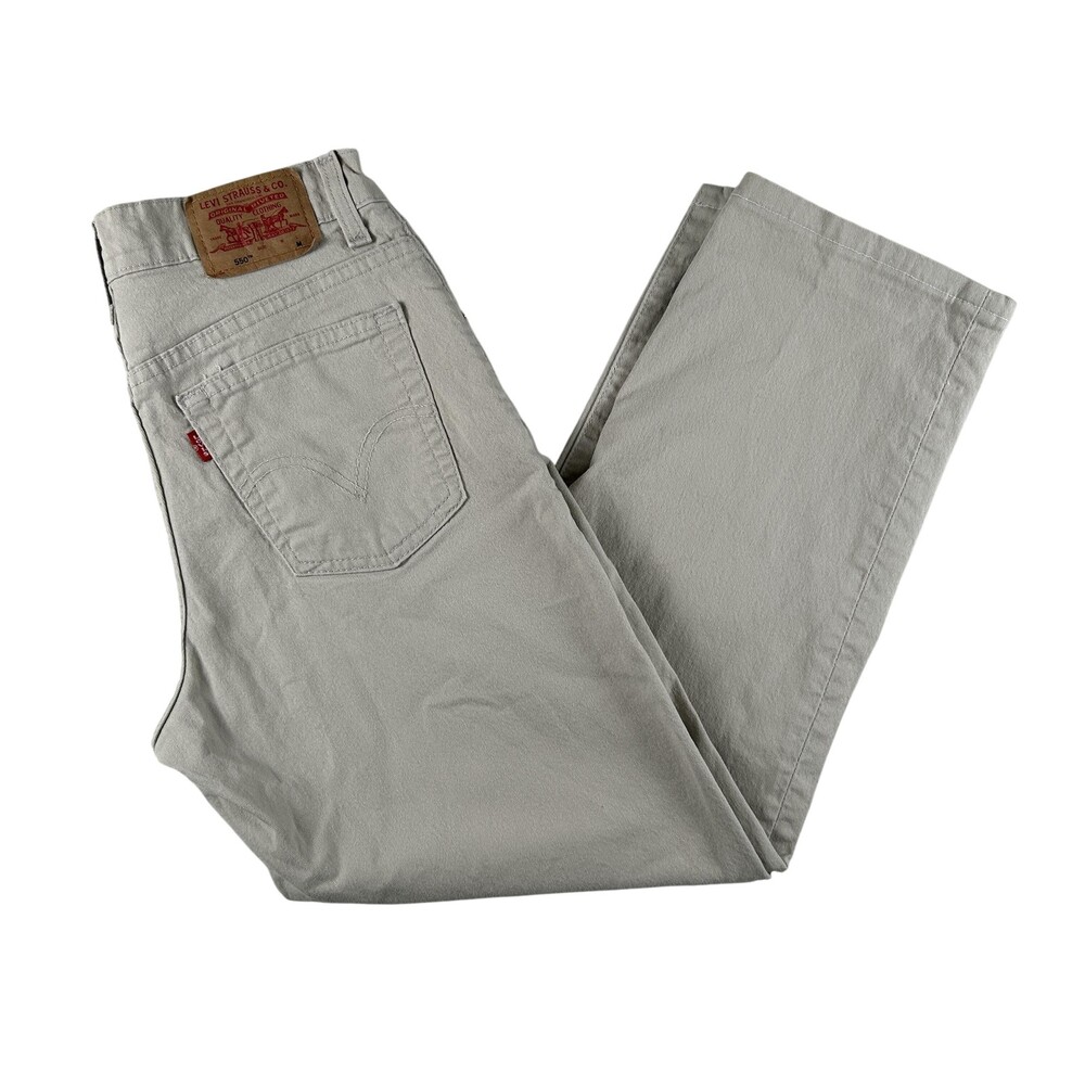 Levis 550 Jeans Womens 6 28x26 Beige Classic Relaxed Tapered Stretch Cropped Y2K